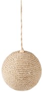 Vianočná ozdoba jutová béžová gule - Ø 9 * 10cm - sada 4ks