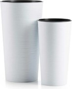 PLASTOVÝ KVETINÁČ URBANIKA RIFLO 25,5X46,5 CM+19,5X36,5 CM BIELA