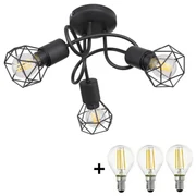 Globo - LED Prisadený luster XARA 3xE14/6W/230V čierna LEDGL5603