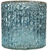 Modrý sklenený svietnik Blava S - Ø 8 * 8 cm
