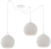 Závesné svietidlo Riffle Round Spider, 3x biele sklenené tienidlo, w