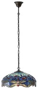 Endon 64080 - Luster na reťazi Tiffany DRAGONFLY 3xE27/60W/230V priemer 41 cm