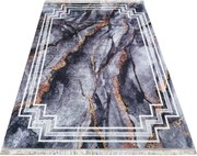 DY Tmavosivý koberec s mramorovým vzorom Horeca-New 118S Rozmer: 60x100 cm