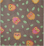 Detský kusový koberec Little Owls štvorec, 200x200, hnedá, detská izba, AladinWorld Expres