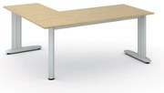 Rohový kancelársky písací stôl PRIMO FLEXIBLE, 180x160 cm, breza
