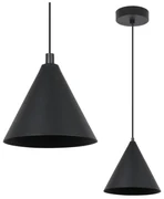 Závesné svietidlo Soho, 1x čierne kovové tienidlo, (fi 14cm)