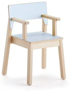 Detská stolička LOVE s opierkami rúk, V 350 mm, breza, laminát - modrá