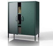 Skrinka do obývačky s policami VITO, 800 x 1015 x 400 mm, Modern: fľaškovo zelená farba