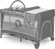 Lionelo - Cestovná postieľka FLOWER Grey Stone