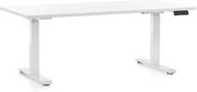 Výškovo nastaviteľný stôl OfficeTech C, 160 x 80 cm, biela podnož, biela