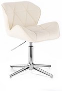 LuxuryForm DESIGN Stolička MILANO na striebornom kríži - krémová