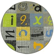 Detský koberec Blackboard - Písmenká, zelený / viacfarebný