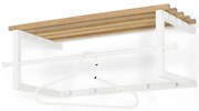 Biely/v prírodnej farbe kovový nástenný vešiak s poličkou 76 cm Marco – Spinder Design