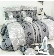 Obliečky bavlnené Lilien sivé EMI, Štandardný set jednolôžko obsahuje 1x 140x200 + 1x 70x90