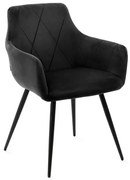 Jedálenská stolička FELLICE zamatová čierna ALL 847276