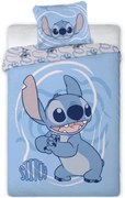 Bavlnené posteľné obliečky Stitch v modrej farbe pre chlapcov - 100% bavlna - 70 x 90 cm + 140 x 200 cm
