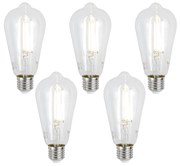 Sada 5 ks E27 Stmievateľné LED žiarovky ST64 číre 7W 806lm 2700-6500K