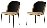 Súprava jedálenských stoličiek Dore Beige and Black, 2 ks