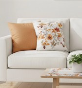 Obliečka na vankúš, Oranžové kvety, 40 x 40 cm