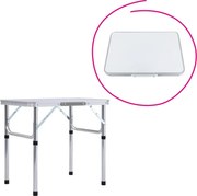 Skladací kempingový stôl, 60 cm, hliník/MDF, KEPI TYP 2
