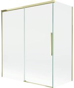Mexen Rox, 2-krídlová posuvná vaňová zástena 140 + 70 x 150 cm, 8mm číre sklo, zlatý lesklý profil, 8C9-140-070-50-00