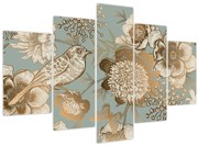 Obraz - Záhrada s vtáčikom (150x105 cm)