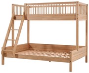 Poschodová detská posteľ z dubového dreva s roštom 140x200/90x200 cm v prírodnej farbe Forrest – Vipack