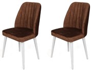 Súprava jedálenských stoličiek Alfa Brown and White, 2 ks
