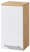 Mereo Mereo, Bino kúpeľňová skrinka horná, 63 cm, ľavá, biela, biela/dub, MER-CN675
