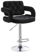 LuxuryForm DESIGN Barová stolička ADRIA VELUR na striebornom tanieri - čierna