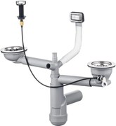 Deante Deante, úsporný sifón pre 1,5 a 2-komorové drezy s automatickou zátkou a logom Deante, ZXY_9912