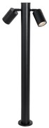 Stojaca vonkajšia lampa čierna 80 cm IP44 nastaviteľná 2-svetlo - Duo