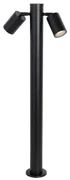 Stojaca vonkajšia lampa čierna 80 cm IP44 nastaviteľná 2-svetlo - Duo