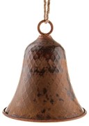 Kovový závesný zvonček 17 cm, farba medená, rustik