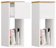 Noční stolek GALAX 20 cm bílý/dub artisan