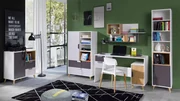 Súprava nábytku pre mládež Ziturko IV, Farby: biela / grafit / sivá / dub Lefkas