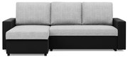 Rohová rozkladacia sedačka LUNA sivá / čierna