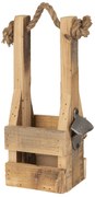 Drevená retro bednička na fľašu s otváračom - 9 * 10 * 29 cm