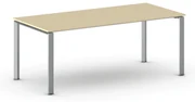 Rokovací stôl PRIMO INFINITY so sivostriebornou podnožou 2000 x 900 x 750 mm, breza