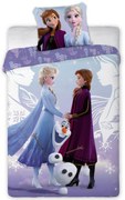 DETSKÉ BAVLNENÉ OBLIEČKY FROZEN 160X200 CM, 1KS 70X80 CM VZOROVANÉ