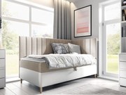 Kontinentálna posteľ Junior Kamire 3, Strana: pravá, Rozmer postele: 80x200, Dostupné poťahy: ekokoža Soft 017 (biela) + Fresh 01