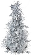 Strieborná vianočná dekorácia vianočný stromček S - Ø 12*25 cm