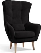 Moderné kreslo ARTUR, čierna (Mat Velvet 99)