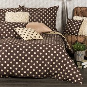4home Bavlnené obliečky Bodka Čokoláda, 140 x 200 cm, 70 x 90 cm