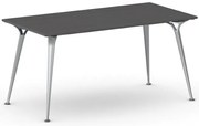 Rokovací kancelársky stôl PRIMO ALFA, 160x80 cm, sivostrieborná podnož, grafit