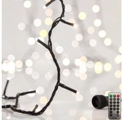 LED Vonkajšia vianočná reťaz CLUSTER 200xLED/8 funkcií 2,1 m IP44 teplá biela + DO
