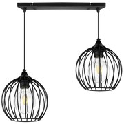 Závesné svietidlo Toronto, 2x čierne drôtené tienidlo
