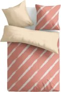 Obliečky Estella 200x200 cm, pruhované lososové, renforcé%