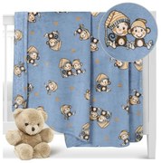 Bellatex Detská prikrývka Ella Opička modrá, 100 x 150 cm