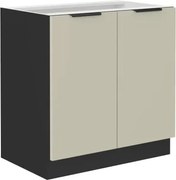 Dolná kuchynská skrinka Arona, 80 cm, kašmírová/čierna%